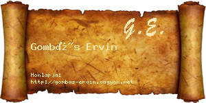 Gombás Ervin névjegykártya