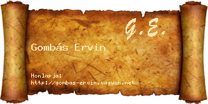 Gombás Ervin névjegykártya