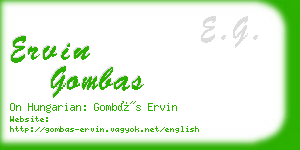 ervin gombas business card